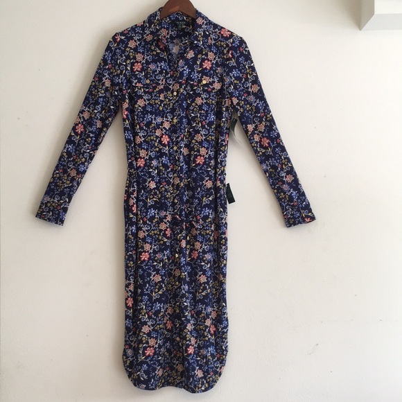 NWT LAUREN Ralph Lauren Floral Print Shift Dress - Picture 2 of 12